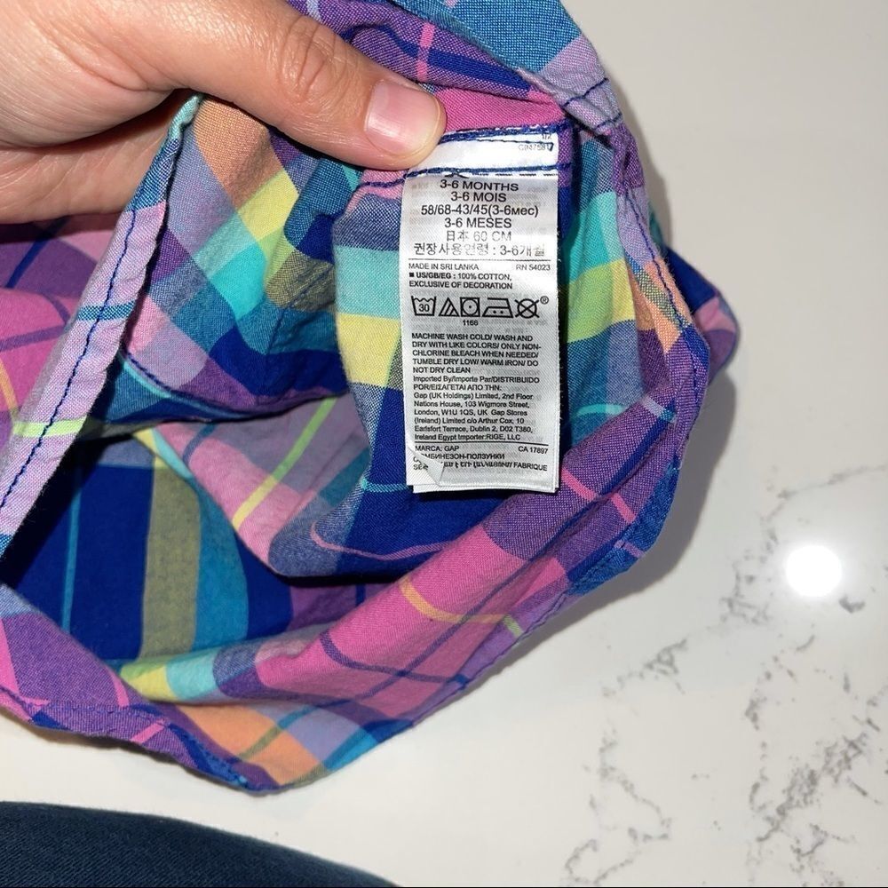 4/$25 - Baby Gap Pastel‎ Plaid Button Down Short Sleeve Shirt - Picture 5 of 5